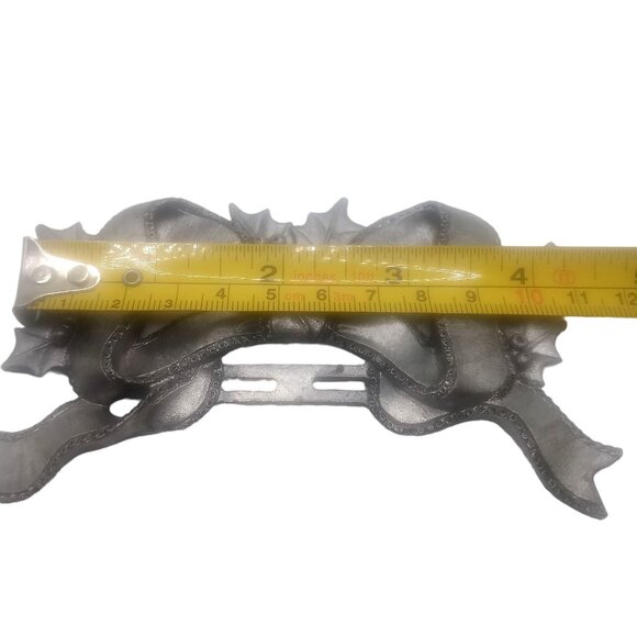 Metzke Pewter Signed1989 Bowtie Holly Hanging Christmas Design Rare Find Vintage - Picture 9 of 10